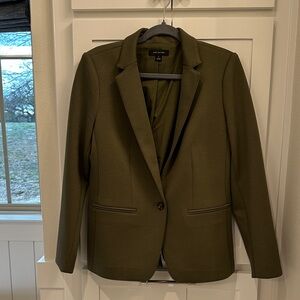 Ann Taylor Olive Green Notch-Lapel Blazer
